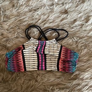 Multicolored Print Bathing Suit Top